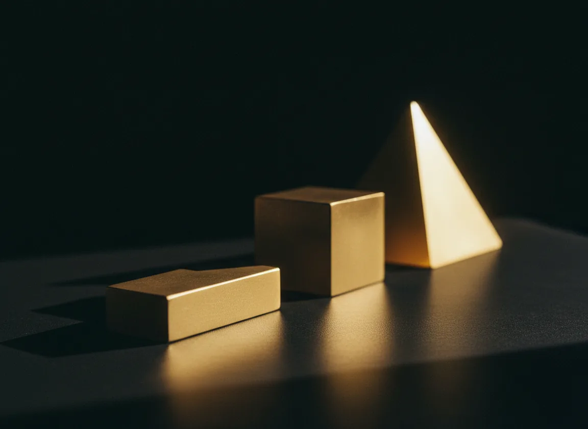 Representação visual de uma estratégia integrada em preto e dourado